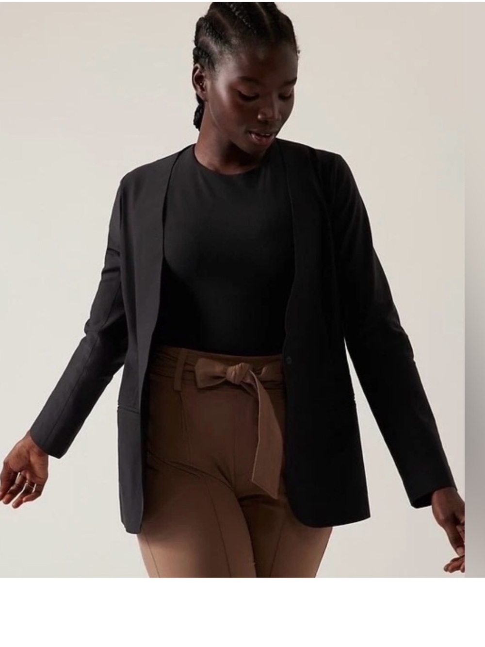 Athleta Avenues Blazer Women's Black Open-Front Blazer size 22